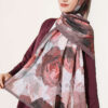 ⁦Rose-Patterned Bamboo French Terry Shawl Mink⁩ - الصورة ⁦5⁩
