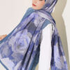 Rose-Patterned Bamboo French Terry Shawl Lilac