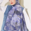 Rose-Patterned Bamboo French Terry Shawl Lilac – Image 2