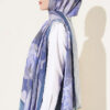 Rose-Patterned Bamboo French Terry Shawl Lilac – Image 3