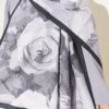 Rose-Patterned Bamboo French Terry Shawl Black – Image 4