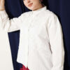 Lace Embroidered Short Shirt White - الصورة 2