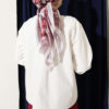 Lace Embroidered Short Shirt White - الصورة 3
