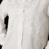 Lace Embroidered Short Shirt White - الصورة 4