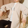 Lined Embellished Hoodie Set Beige