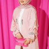 Lined Embellished Hoodie Set Powder Pink