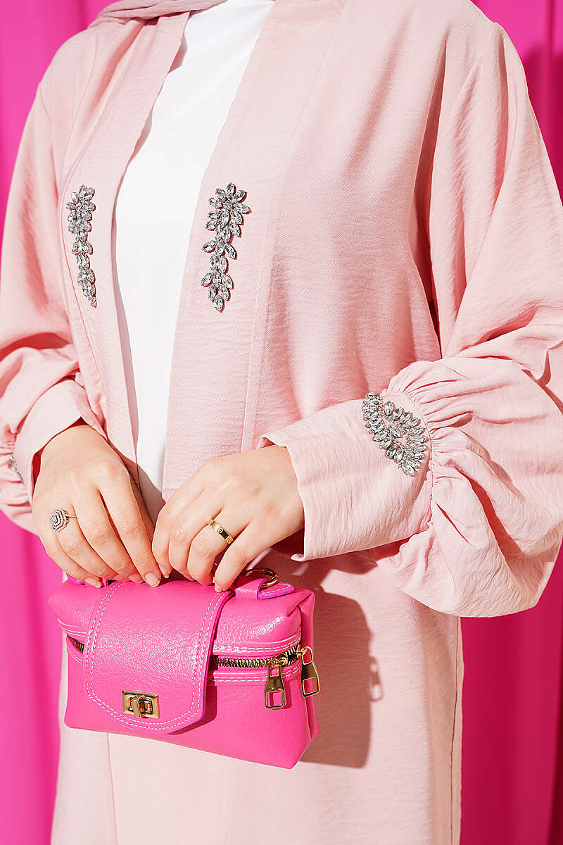 Lined Embellished Hoodie Set Powder Pink - Imagen 4
