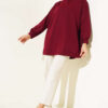 French Terry Plain Tunic Burgundy - الصورة 2