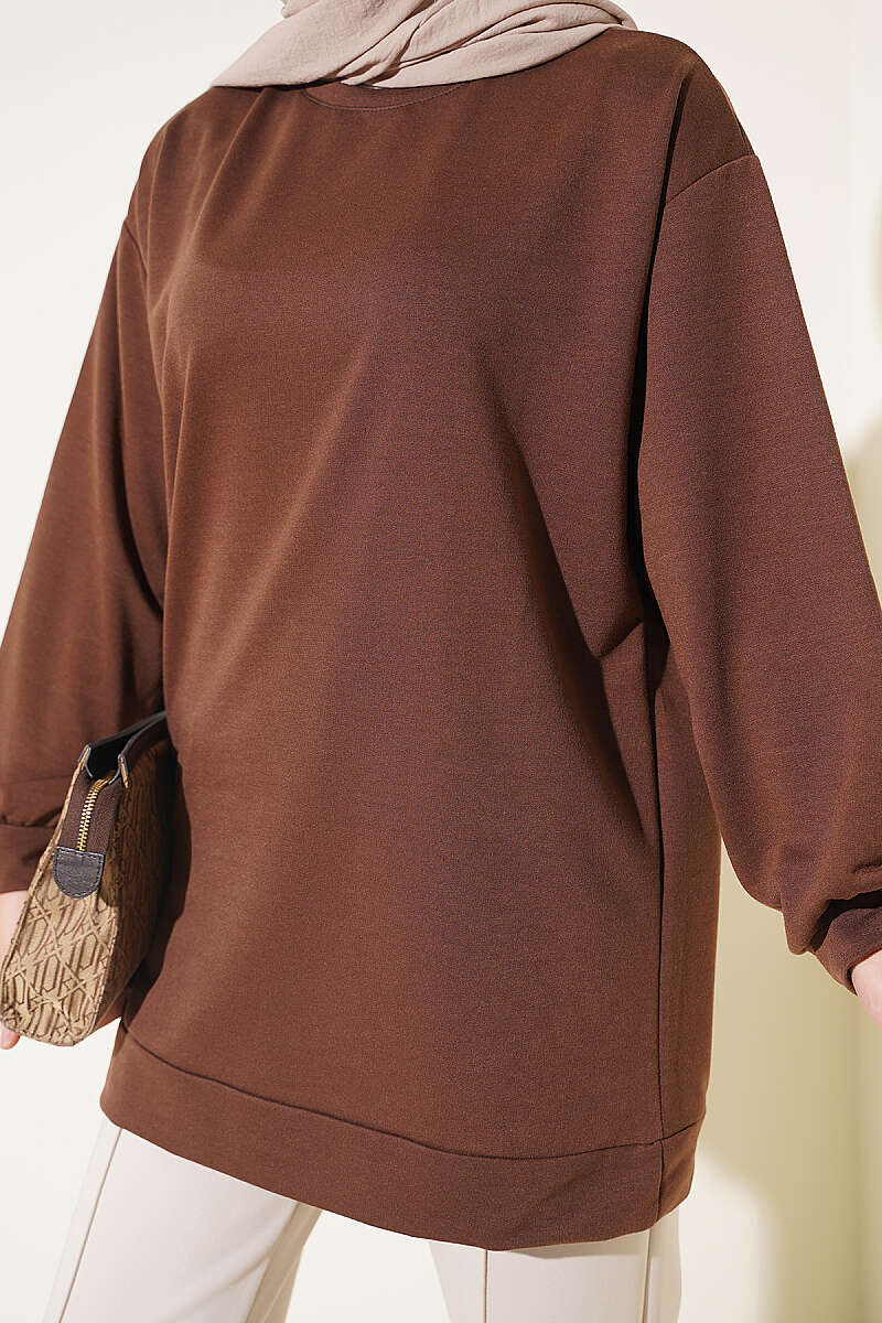 French Terry Plain Tunic Chestnut – Bild 4