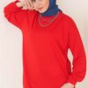 French Terry Plain Tunic Red