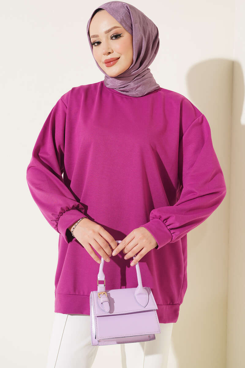 French Terry Plain Tunic Violet