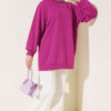 French Terry Plain Tunic Violet – Bild 2