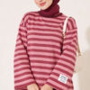 Two-Thread Horizontal Striped Tunic Rose Dust