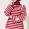 Two-Thread Horizontal Striped Tunic Rose Dust - immagine 3
