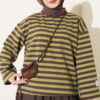Two-Thread Horizontal Striped Tunic Brown