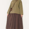 Two-Thread Horizontal Striped Tunic Brown - immagine 2
