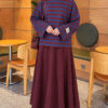 Two-Thread Horizontal Striped Tunic Burgundy - Imagen 2