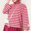 Two-Thread Horizontal Striped Tunic Powder Pink