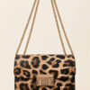 Thin Striped Women's Handbag Leopard