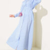 Striped Belted Button Dress Blue