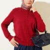Lightweight Knitted Button-Up Cardigan Burgundy