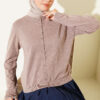 Lightweight Knitted Button-Up Cardigan Mink