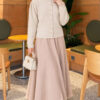 Pearl Button Detail Knit Cardigan Beige - immagine 2