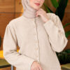 Pearl Button Detail Knit Cardigan Beige - immagine 3