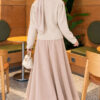 Pearl Button Detail Knit Cardigan Beige - immagine 4