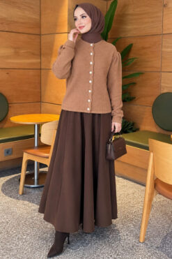 Alternative view of Pearl Button Detail Knit Cardigan Camel