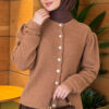 Pearl Button Detail Knit Cardigan Camel - immagine 3