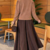 Pearl Button Detail Knit Cardigan Camel - immagine 4