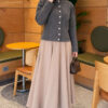 Pearl Button Detail Knit Cardigan Smoke - immagine 2
