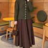 Pearl Button Detail Knit Cardigan Khaki - immagine 2