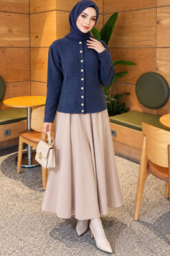 Alternative view of Pearl Button Detail Knit Cardigan Indigo