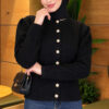 Pearl Button Detail Knit Cardigan Black - immagine 3