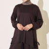 Two-Piece Set with Drawstring Detail Brown – Bild 2