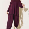 Two-Piece Set with Drawstring Detail Plum