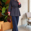 Tunic with drawstring and stripe detail Smoke - Afbeelding 2