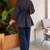 Tunic with drawstring and stripe detail Smoke - Afbeelding 4