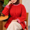Tunic with drawstring and stripe detail Red - Imagen 3