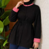 Tunic with drawstring and stripe detail Black - Afbeelding 3