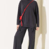 Basic two-piece set with tie detail Anthracite