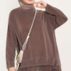 Basic two-piece set with tie detail Brown - Imagen 2