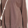 Basic two-piece set with tie detail Brown - Imagen 4