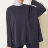 Basic two-piece set with tie detail Navy Blue - Image 2