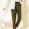 Belted Tapered Pants with String Detail Khaki – Bild 5