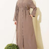 Buttoned Tie Strap Tencel Dress Nefti