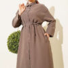 Buttoned Tie Strap Tencel Dress Nefti - Afbeelding 2