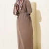 Buttoned Tie Strap Tencel Dress Nefti - Afbeelding 3